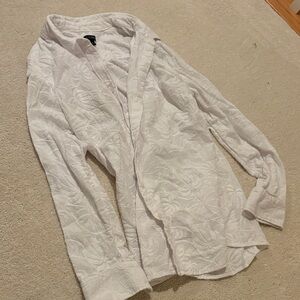 Talbots White Textured Blouse